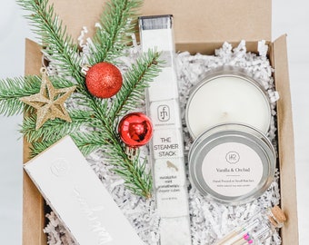 Unwind and Relax Holiday Gift Box | Christmas Gift | Holiday Gift For Her | Spa Gift Set | Christmas Gift Set For Mom | Candle Gift