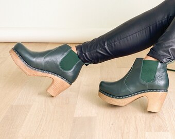 clog ankle booties