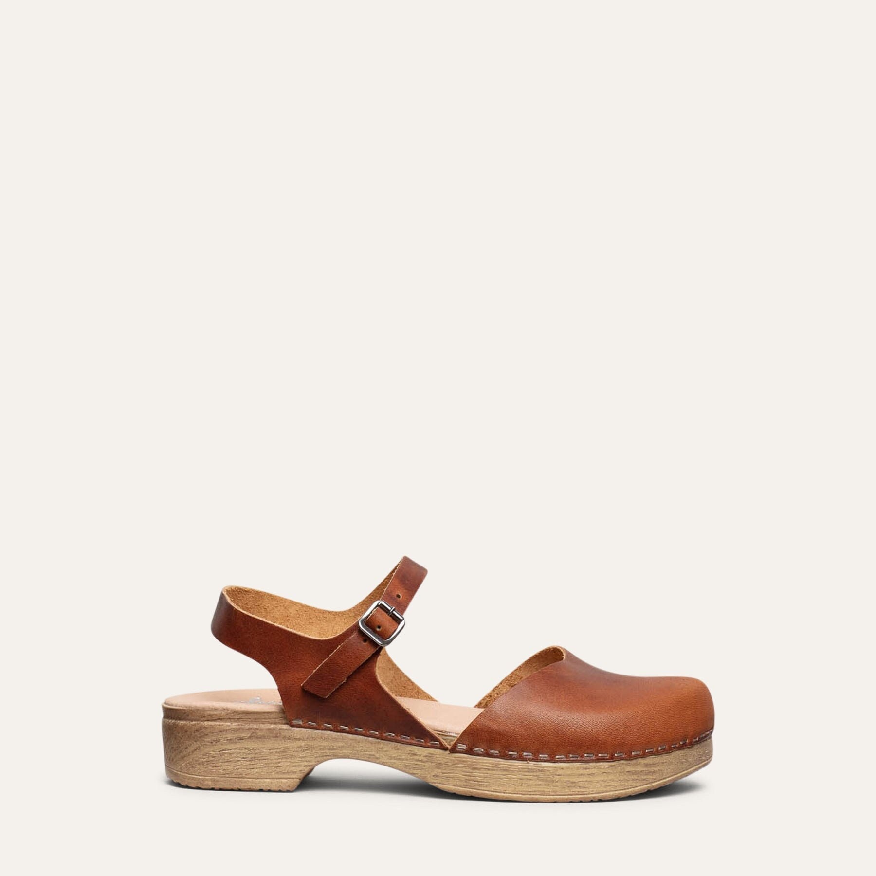 Mary Jane rich brown leather clog-Diana brown, Calou Stockholm