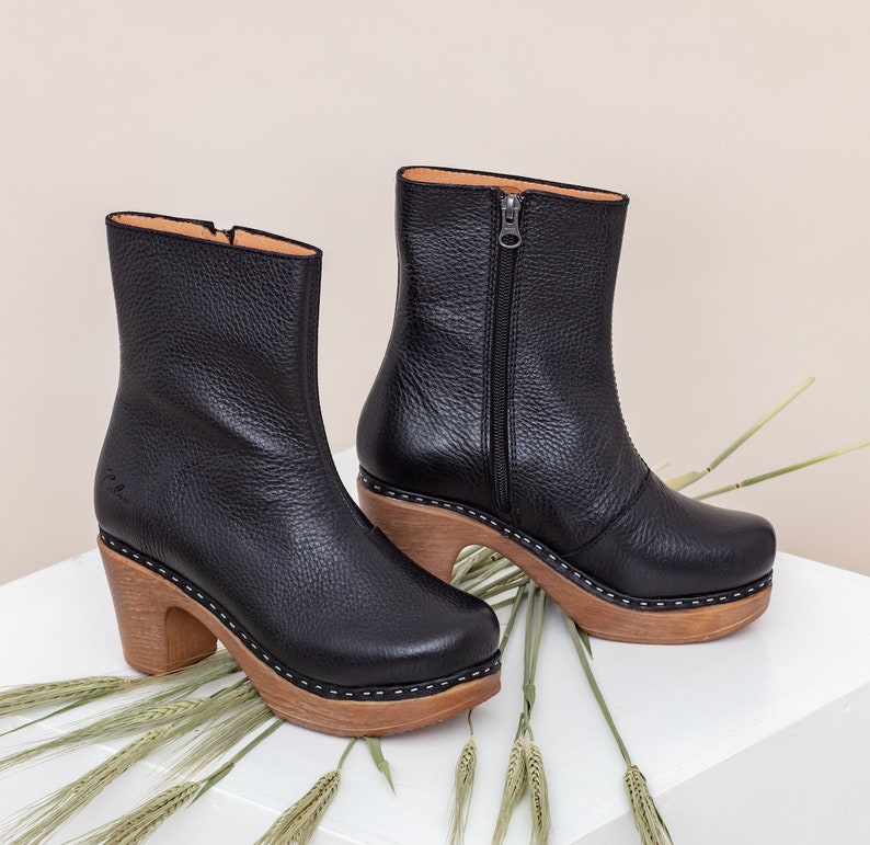 clog lace up boots