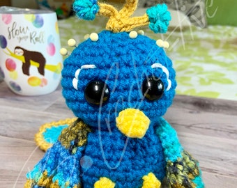 Pacey the Peacock Pin Cushion (Crochet PATTERN PDF ONLY)