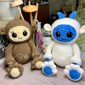 Yetao the Yeti & Sashi the Sasquatch (Crochet PATTERN PDF ONLY)