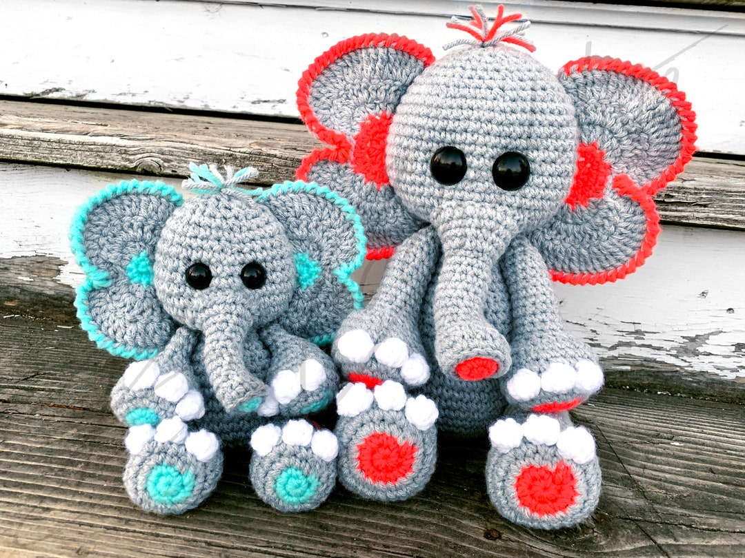 Ellie & Eli the Elephant Pattern Set (crochet PATTERN PDF ONLY) - Etsy