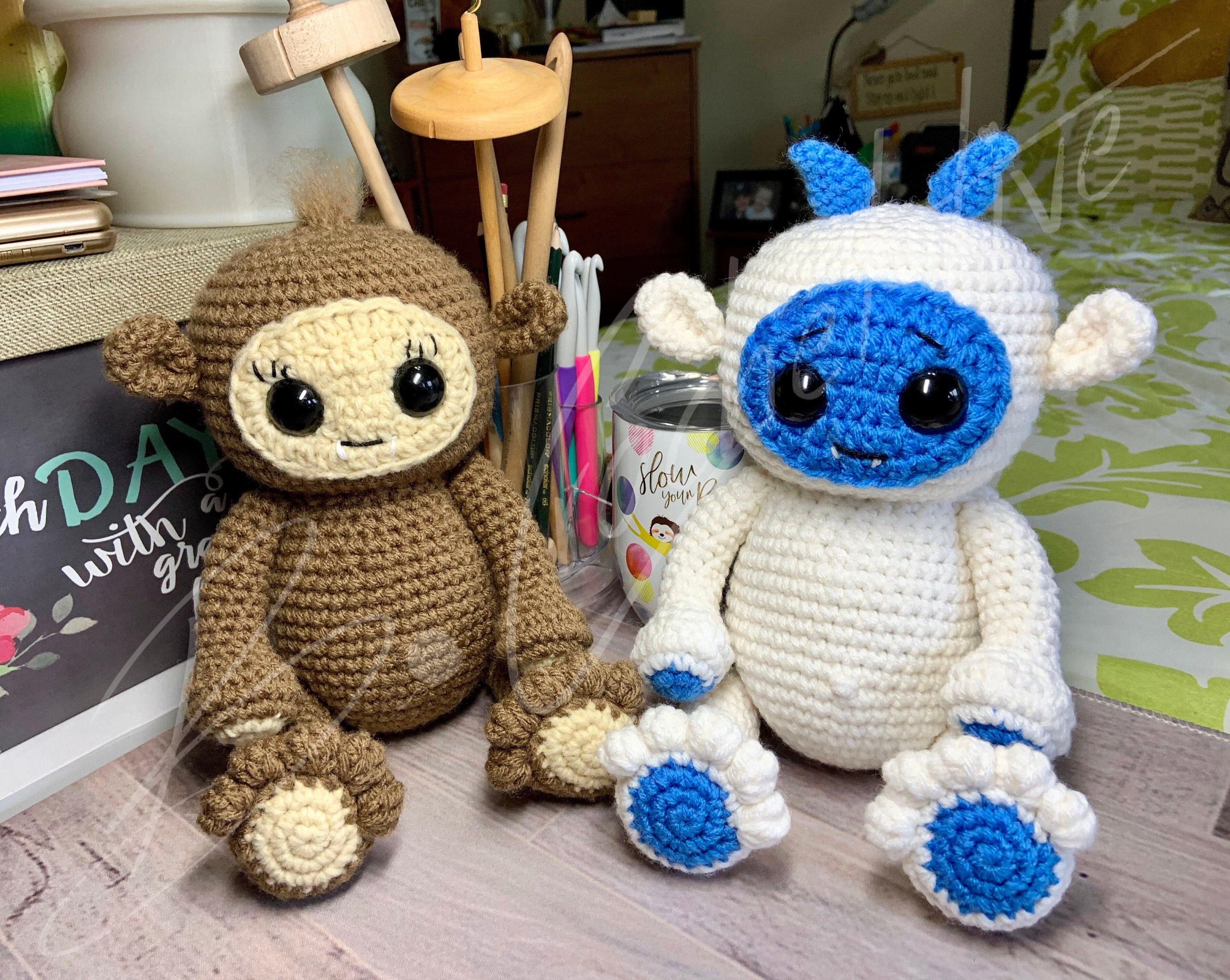 Yetao the Yeti & Sashi the Sasquatch crochet PATTERN PDF Etsy