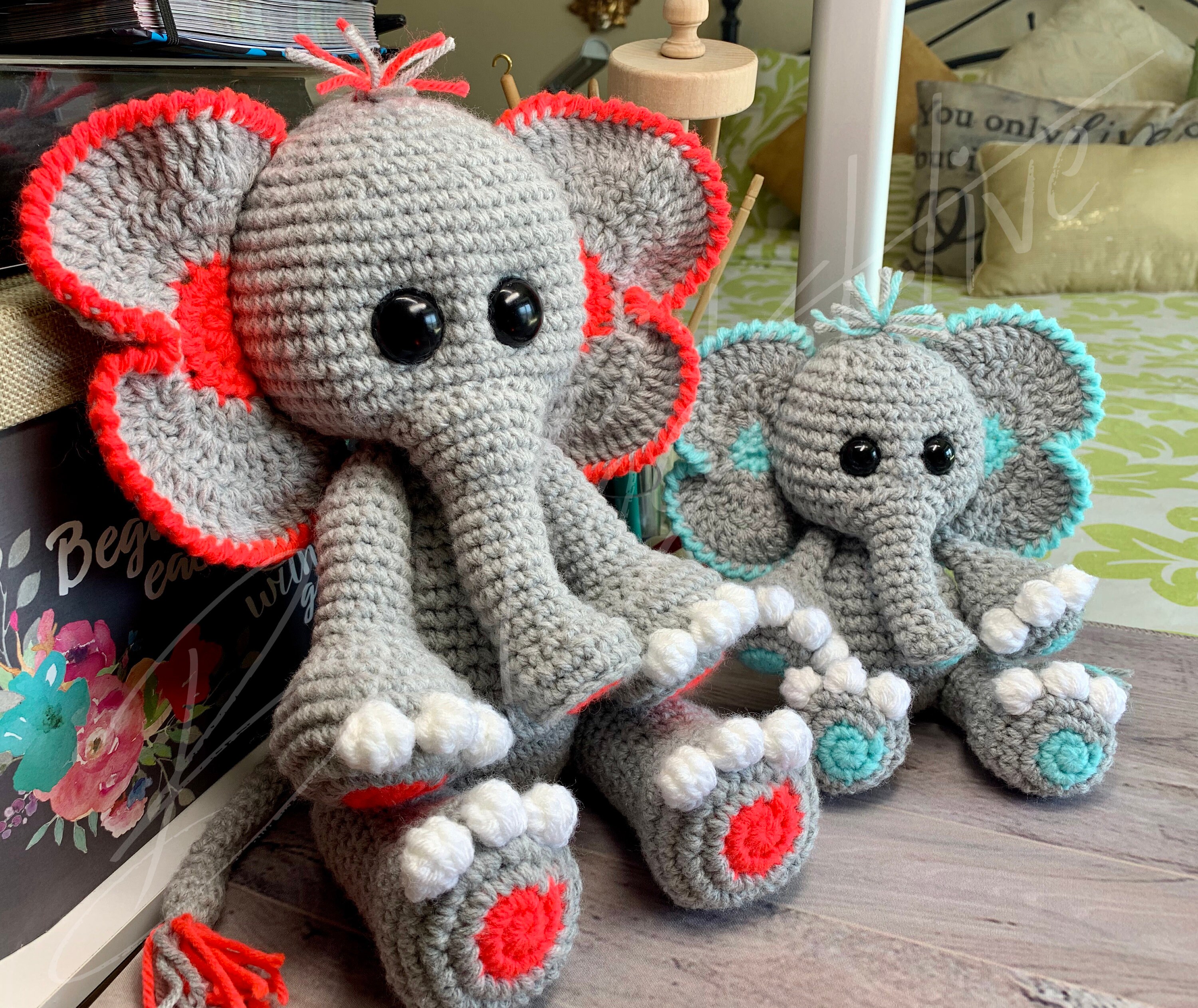 Ellie & Eli the Elephant Pattern Set (crochet PATTERN PDF ONLY) - Etsy