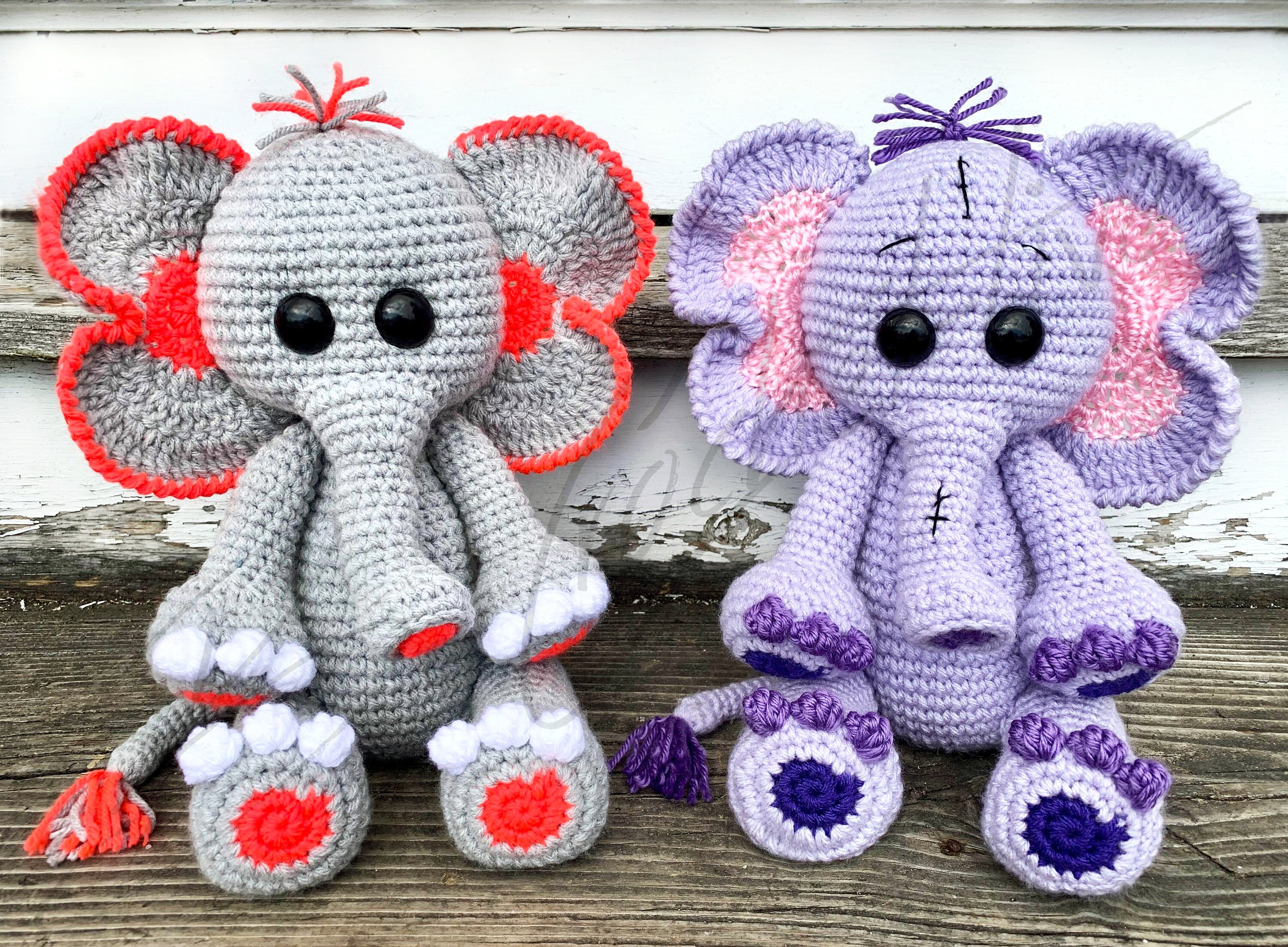 Ellie & Eli the Elephant Pattern Set (crochet PATTERN PDF ONLY) - Etsy