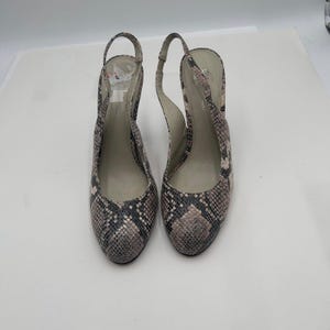 Zapatos de tacón con tira trasera de piel de serpiente Enzo Angiolini vintage para mujer, talla 10 M