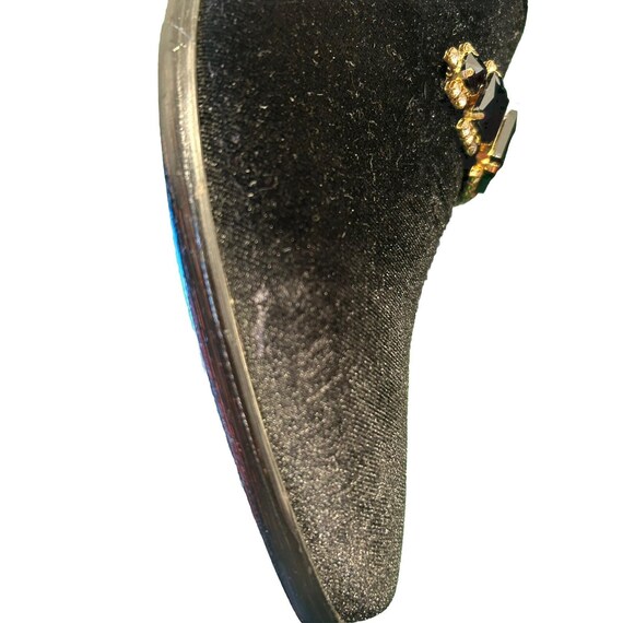 Enzo Romeo Vintage Plain Rhinestone Velvet Black Dress Loafers, Size 8.5‎ Enzo Romeo Vintage Plain Rhinestone Velvet Black Dress  main image 3