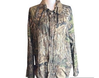 Vintage 90s Real Tree Camo Zip-Up Jacket, USA Made, Size S