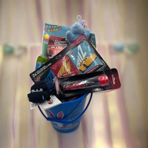 DIY Disney Pixar Cars Easter Gift Basket Flashlight Crayons Activity Pad Plush
