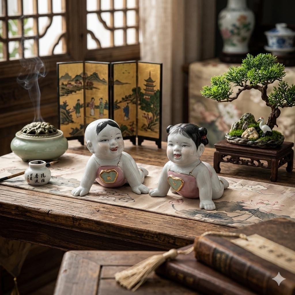 Chinese boy figurine - Etsy 日本