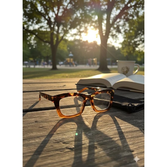 Tortoise Shell Reading Glasses Rectangular Cat Ey… - image 2