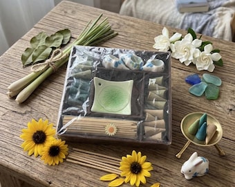 Vintage Thailand Aromatherapy Incense & Elephant Candle Gift Set Lemongrass