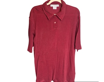 Nike Golf Tiger Woods Collection Polo Shirt Men XL Burgundy Made In Italy Y2K
