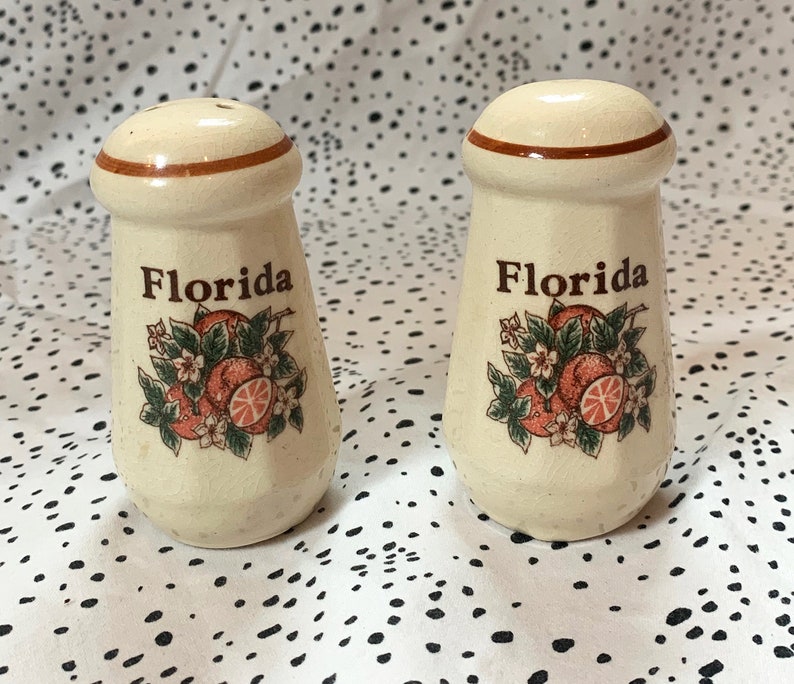 Vintage ceramic Florida salt and pepper shakers Etsy