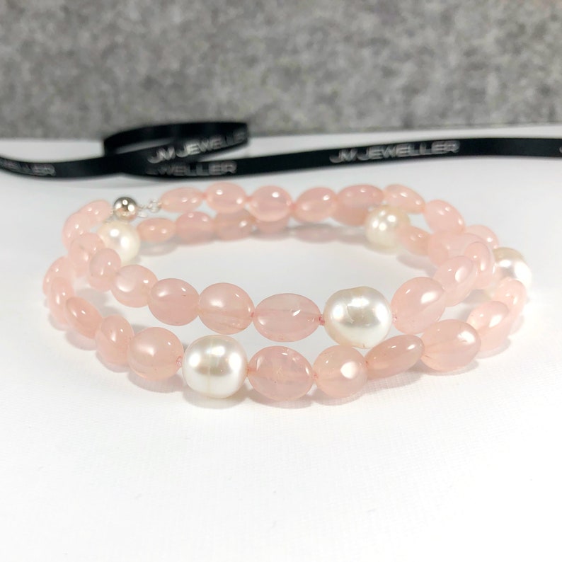 South Sea Pearl and Rose Quartz Necklace