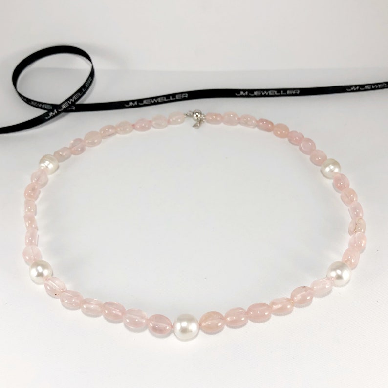 South Sea Pearl and Rose Quartz Necklace