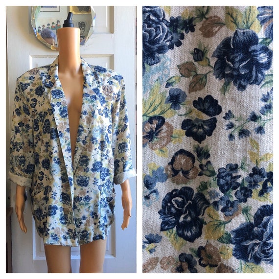 1980s Floral Blazer | 1980s Oversized Blazer | 198