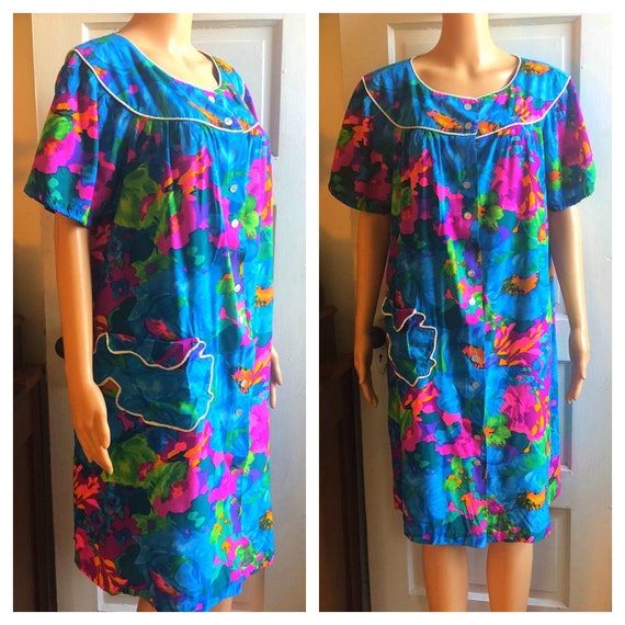 1960s Floral Housedress | 1960s Mod Housedress | 1