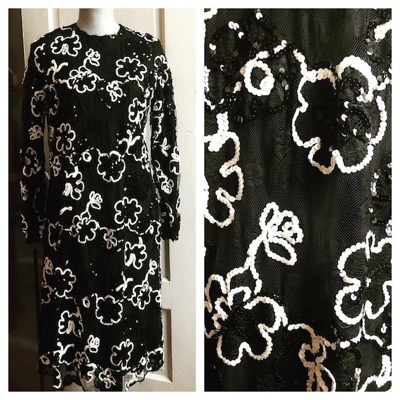 1960s Mod Sequined Dress | 1960s Sequined Cocktail