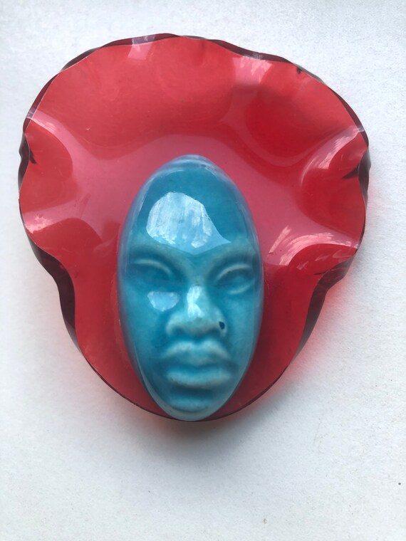 Red Lucite Elzac "Victims of Fashion" Brooch - 194