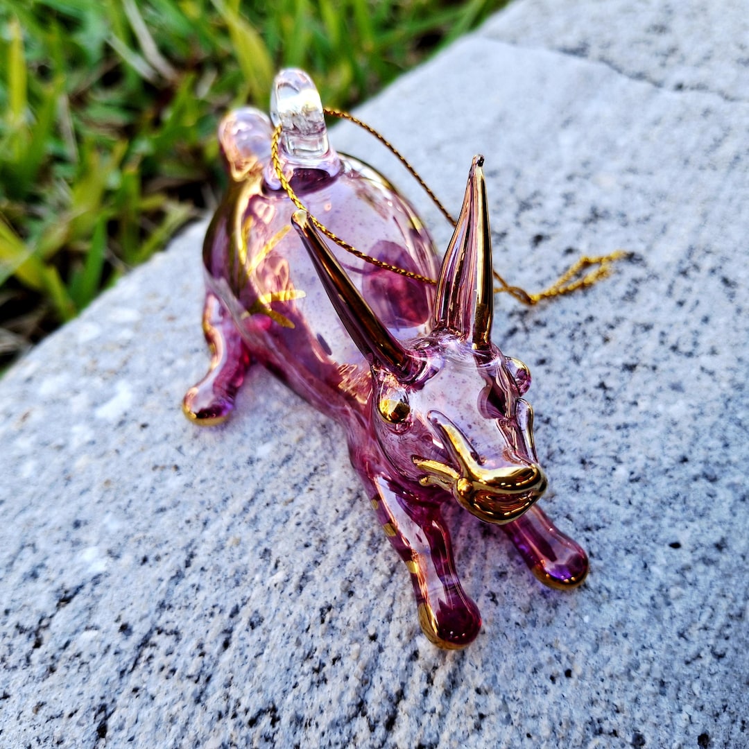 Mouth Blown Glass Rabbit Ornament | Lucky Animal Figurine | Wildlife ...