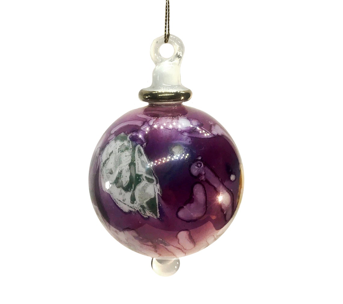 Mouth Blown Glass Marble Ball Christmas Ornament, Wedding Favors, Gift