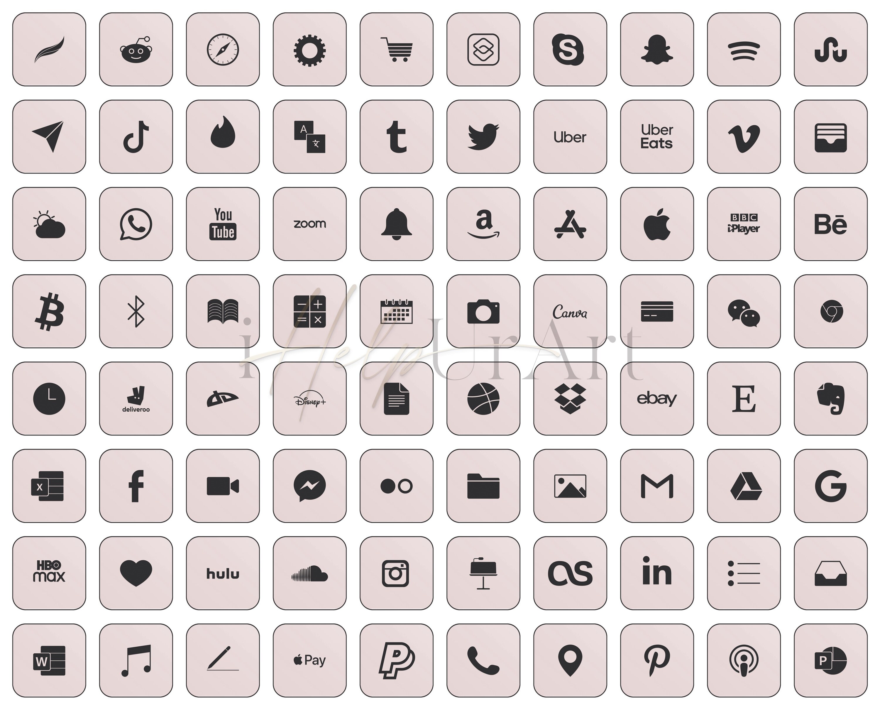 Blush Pink iOS 14 App Icons Aesthetic App Icons iPhone | Etsy