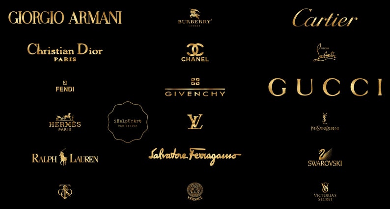 Luxury Brands Clipart Gold Logo Brands Luxurios Clip Art | Etsy