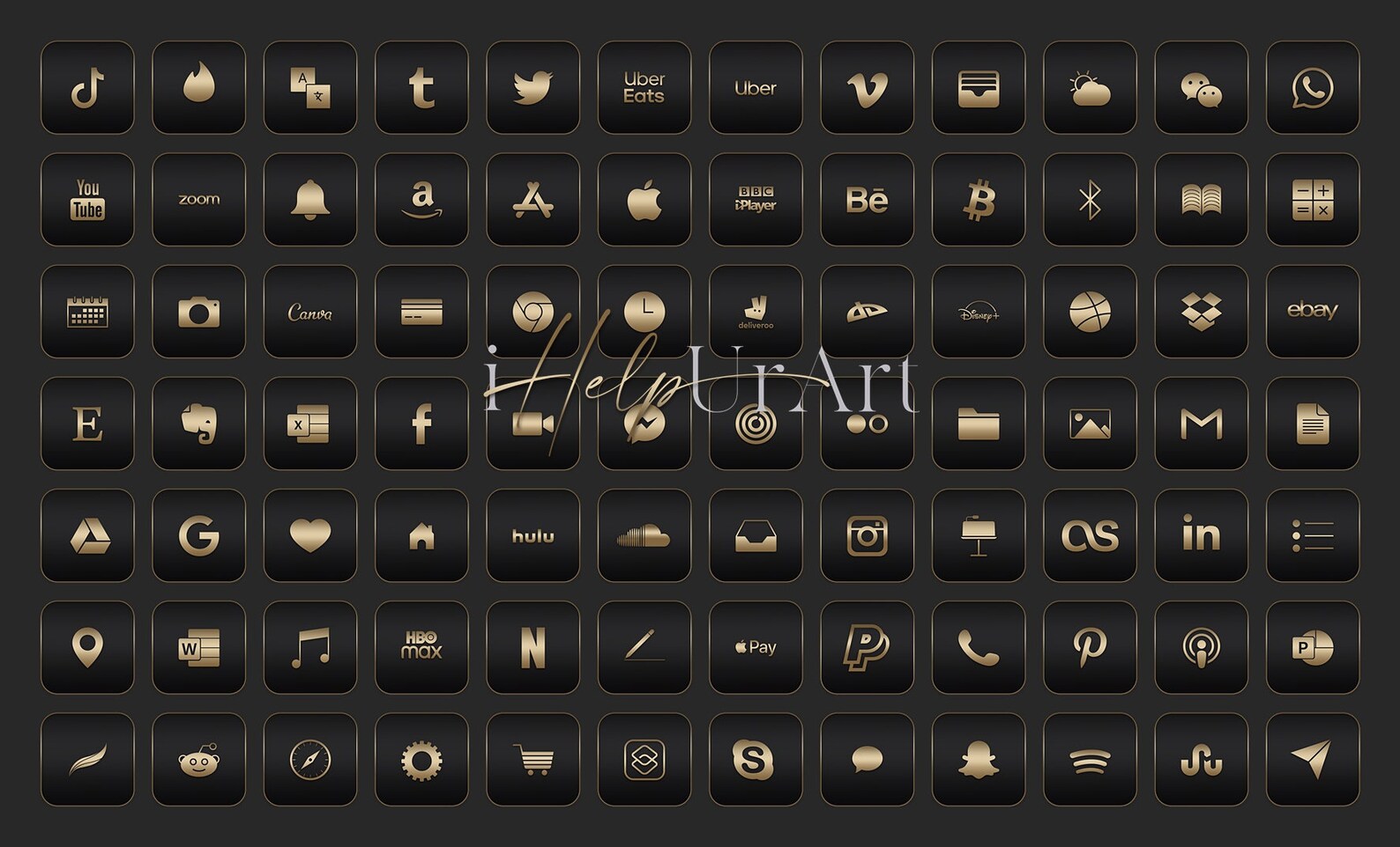 Gold and Black iOS 14 App Icons Aesthetic App Icons iPhone | Etsy