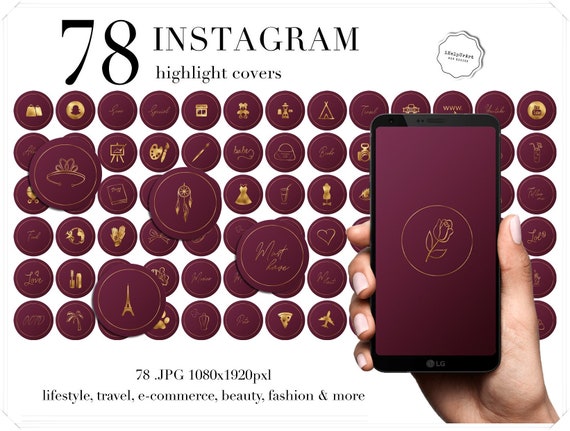 Burgundy Instagram Story Highlight Icons Instagram Icons | Etsy