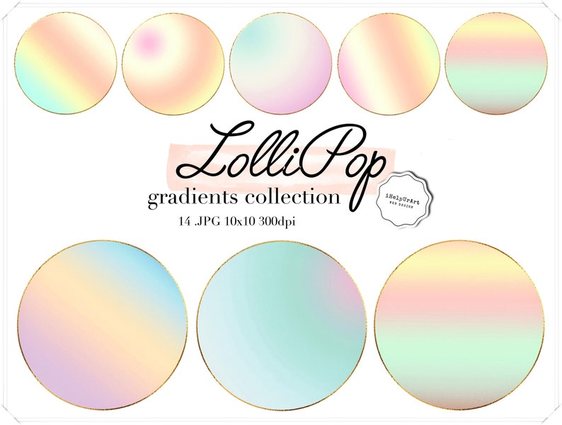 Pastel Gradient Papers Gradient Backrounds Bundle Candy Etsy