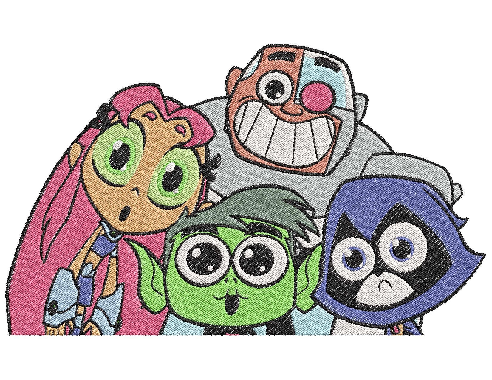 Teen Titans Go Beast Boy And Raven And Starfire And Cyborg Etsy