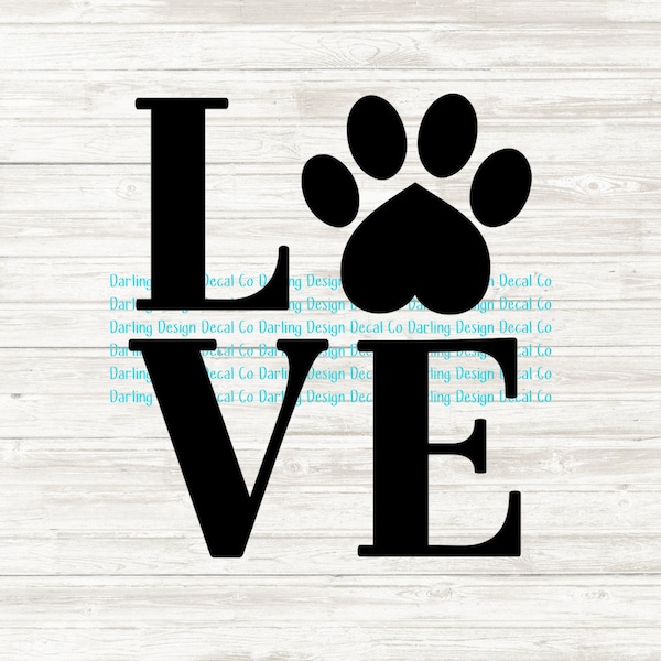 Dog Love svg paw print svg - comes with jpg, png, and svg
