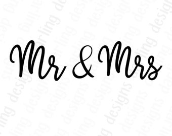 Mr and Mrs svg cut file for cricut and silhouette wedding cut file just married svg includes jpg png and svg