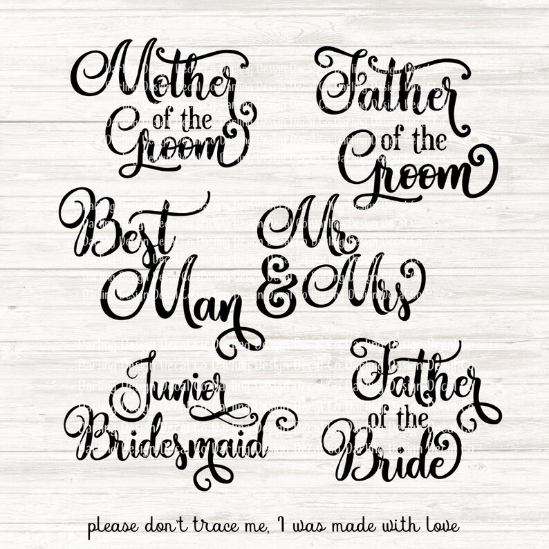 Bridal party svg bundle Wedding Party SVG Wedding svg cut files