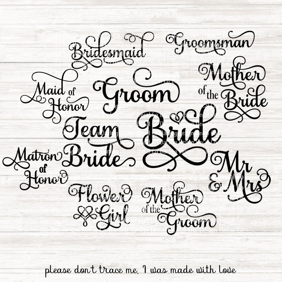 Download Wedding Party svg cut file for cricut and silhouette bride ...