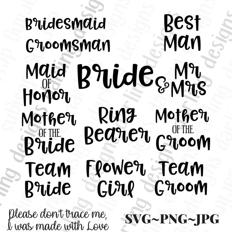 Download Bridal Party svg cut file for cricut and silhouette Bride ...