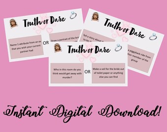 TRUTH OR DARE - Bridal Shower/Hen Party Cards