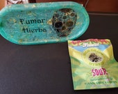 Rolling Tray Set Mini-Rolling Tray Set Dia de Muertos Sugar Skull Halloween Coaster