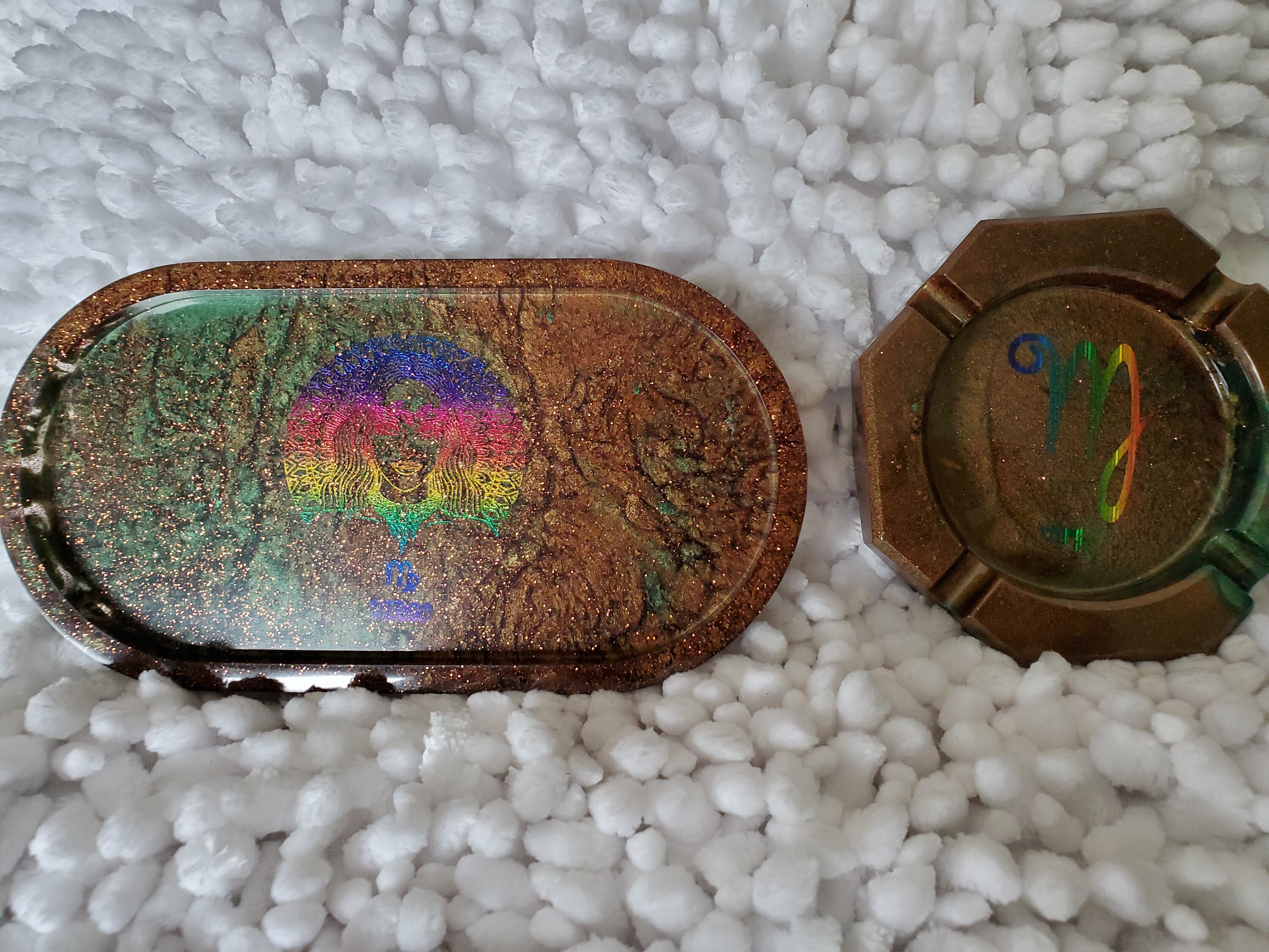 Rolling Tray Sets Rolling Tray Cool Ashtray Virgo Zodiac Etsy