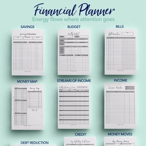 Planificador financiero, Rastreador financiero, Planificador imprimible, Descarga instantánea, Inserción del planificador, Planificador de éxito, PDF, Descarga digital