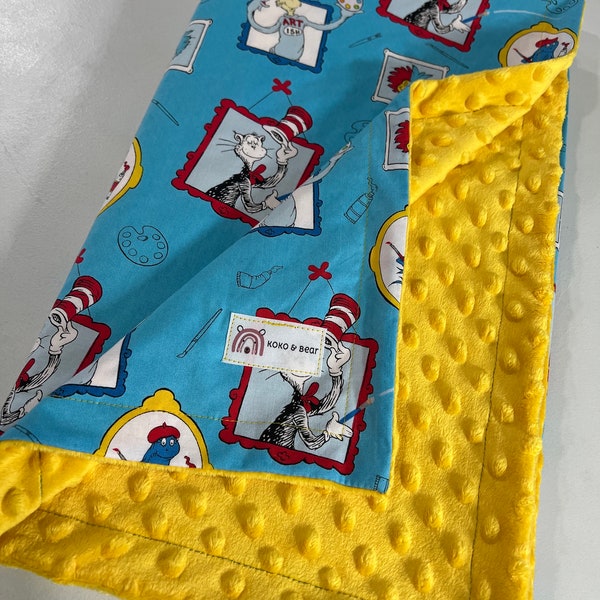 Dr. Seuss Painting Portraits Baby Minky Blanket