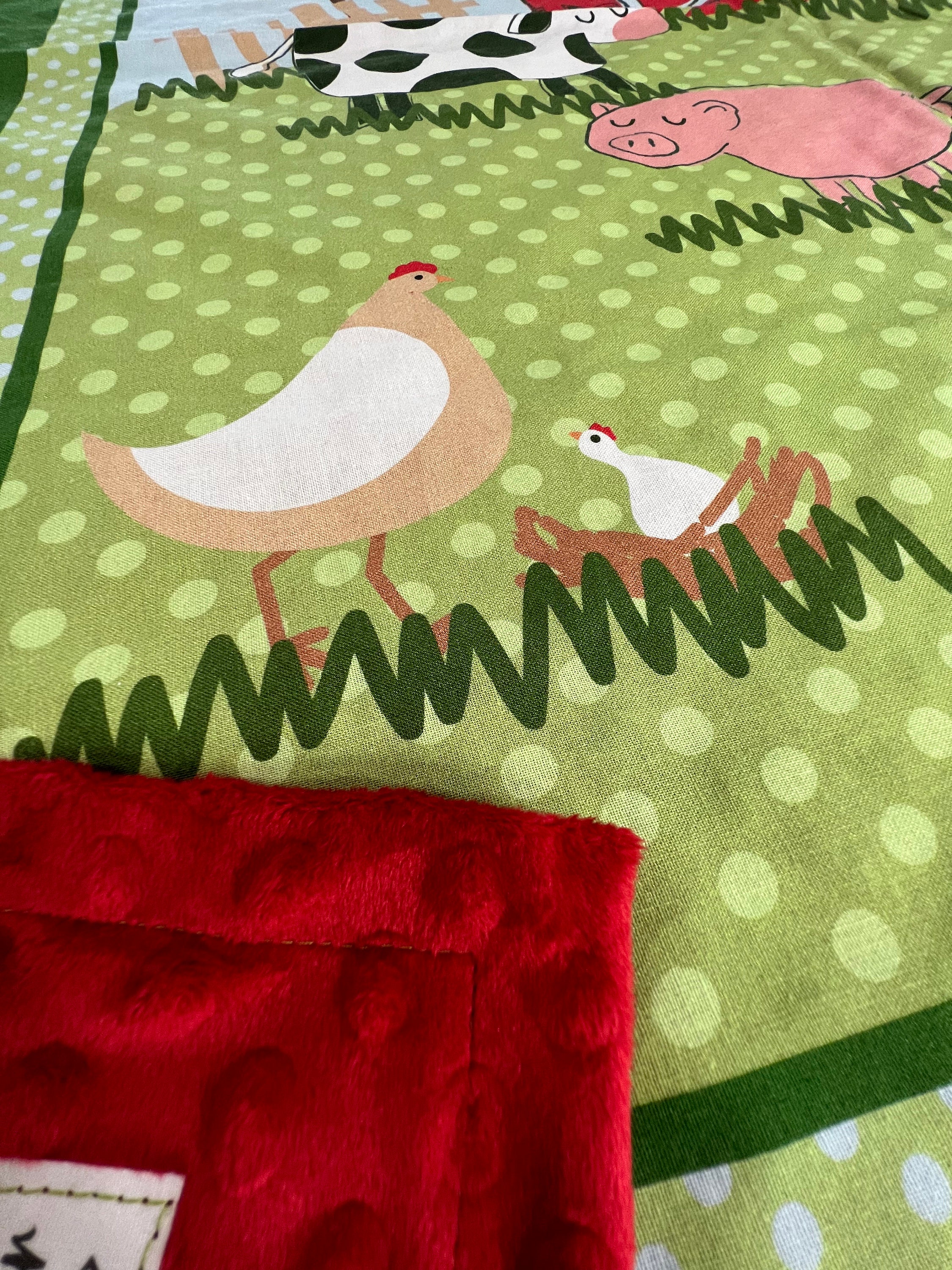 John Deere Farm Panel Baby Minky Blanket Etsy