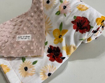 Beautiful Floral Baby Double Minky Blanket