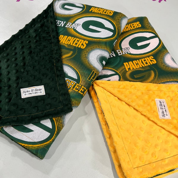 Green Bay Packers Large Logo Baby Minky Blanket