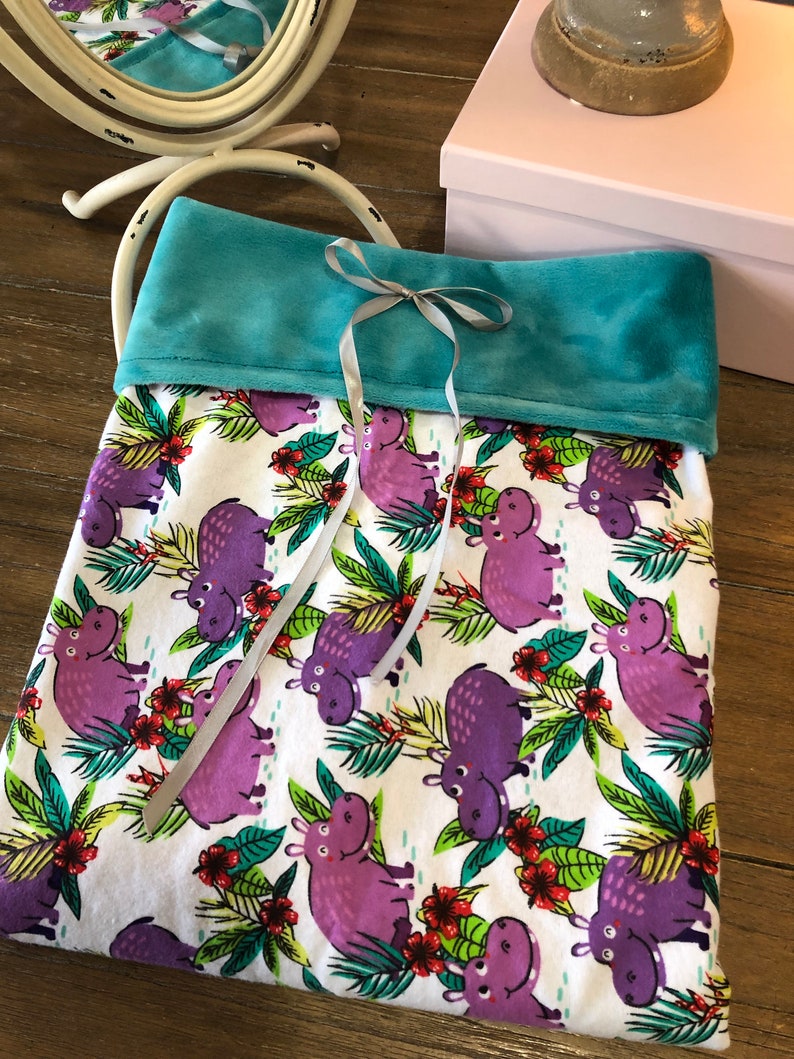 Happy Happy Hippos Baby Minky Blanket