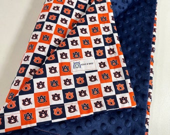 Auburn University Blocks Baby Minky Blanket