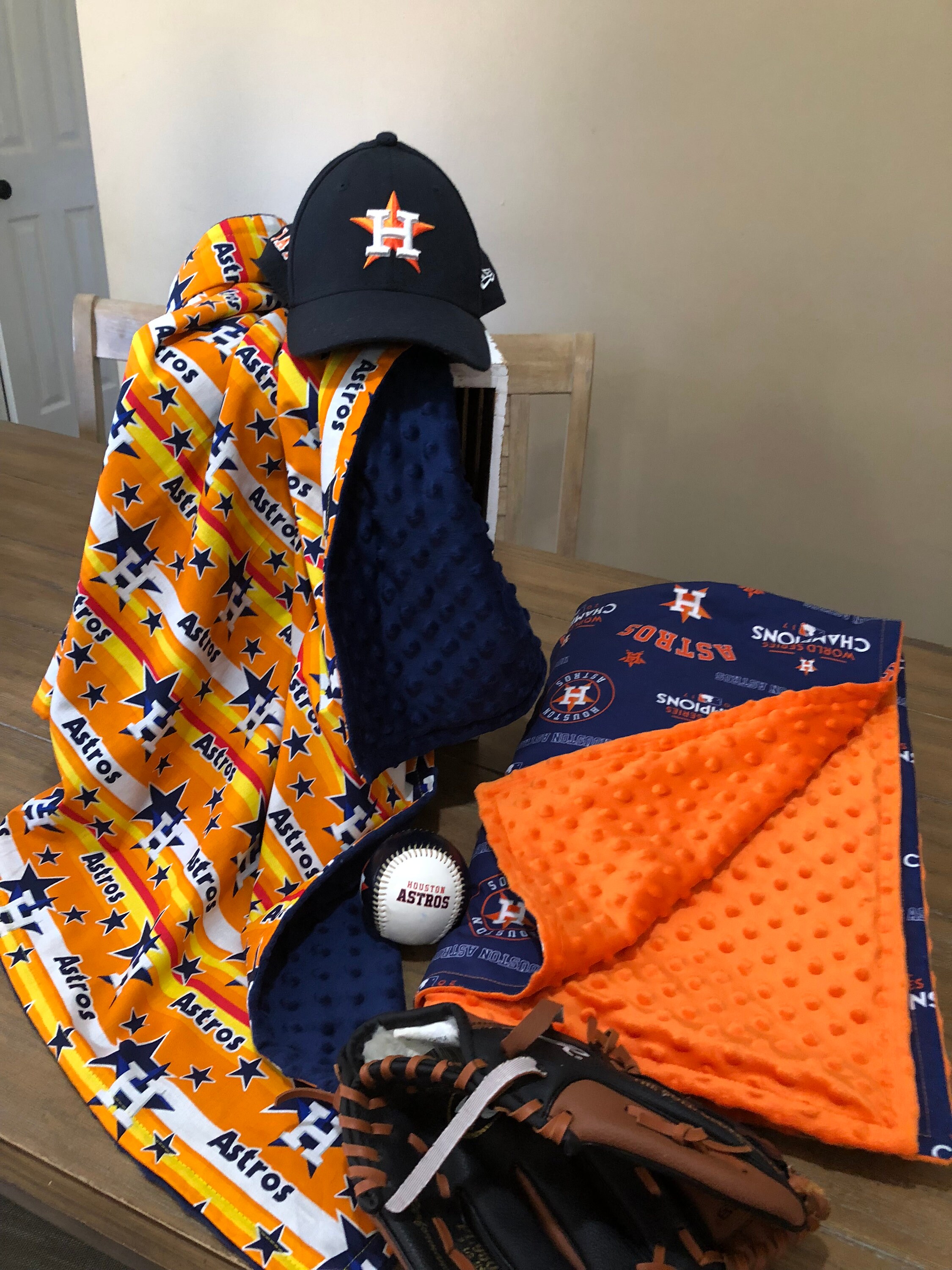 Houston Astros Minky Baby Blanket multiple designs Etsy