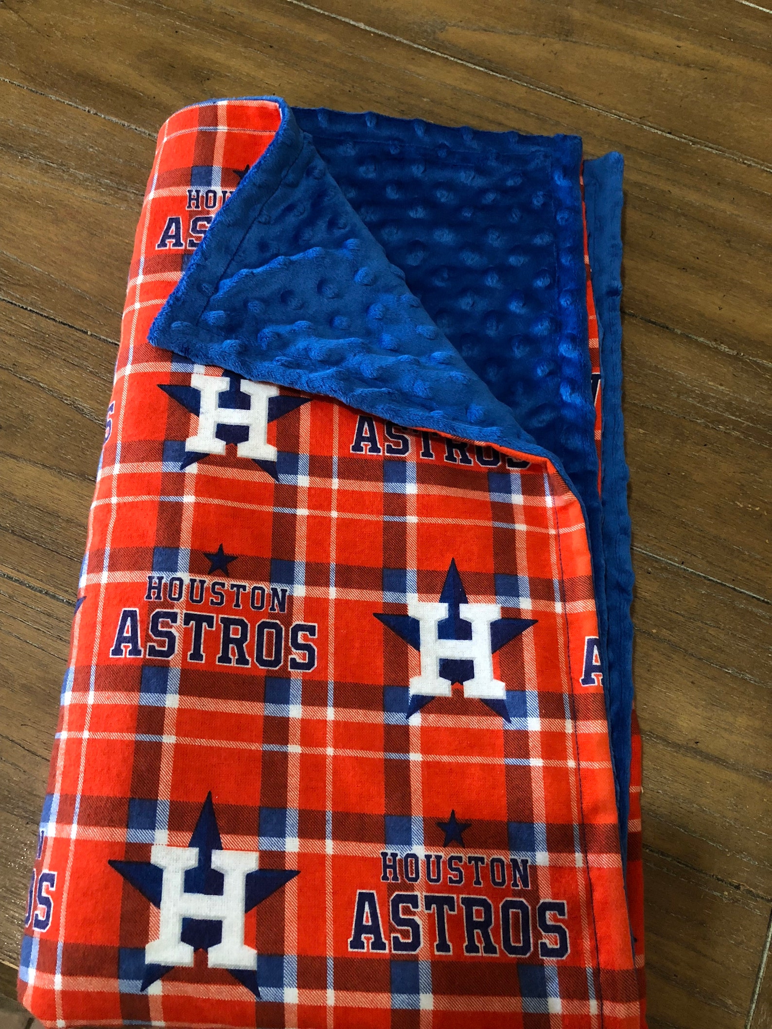 Houston Astros Flannel Plaid Baby Blanket Etsy